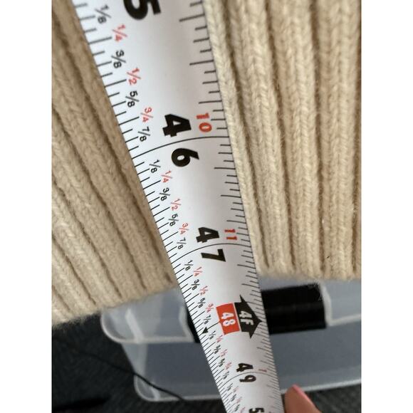 & Other Stories Cream Wool Knit Maxi Sweater Dress Long Sleeve Size L - Picture 10 of 12